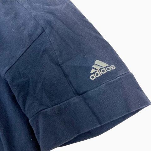 アディダス adidas Tシャツ カットソー クルーネック ワンポイント ロゴ プリント 半袖 XO 紺 ネイビー メンズ｜vectorpremium｜05