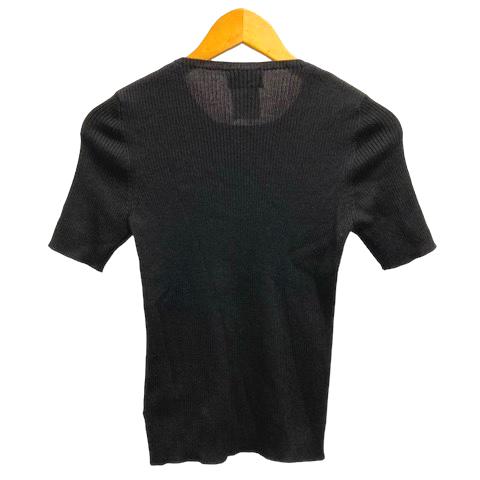 美品　CHANEL丸首セーター　マイクロフリース　ブラック40サイズ CHANEL シャネル ヴィンテージ ニット セーター カシミヤ シルク