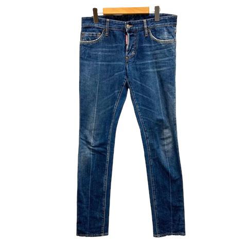 DSQUARED2 スキニージーンズ 46 ダークブルー ペイント加工 DSQUARED2 スキニージーンズ 46 ダークブルー ペイント加工