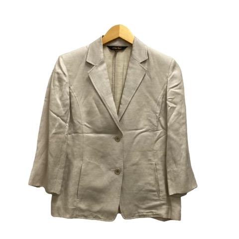 エッシュ esche テーラードジャケット ブレザー 長袖 無地 リネン混 40 