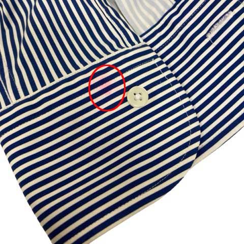 オンリープレミオ only premio シャツ 長袖 ストライプ 41 紺 ネイビー