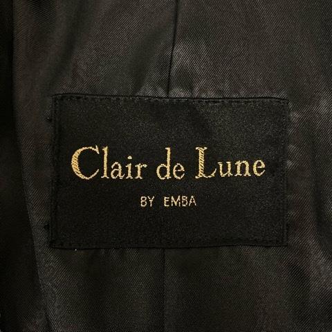 【中古】クレールドリュヌ エンバ Clair de Lune by EMBA コート シェアード ヌートリア 無地 裏地 長袖 FR-66 黒 ブラック レディース クレールドリュヌ エンバ Clair de Lune by EMBA コート シェアード