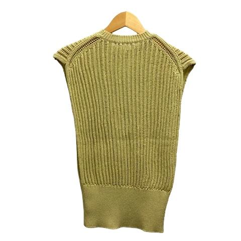 バッカ BACCA ニット セーター クルーネック 無地 ノースリーブ S 緑  