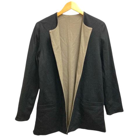 renown ensuite ジャケット ウール ボタンレス ノーカラー 羽織 長袖 