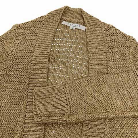 マテリアミラノ MATERIA MILANO ロングカーディガン 長袖 無地 ラメ 38  