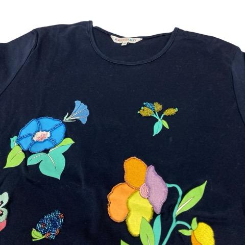 LEONARD SPORT 花柄刺繍 五分袖チュニック 42