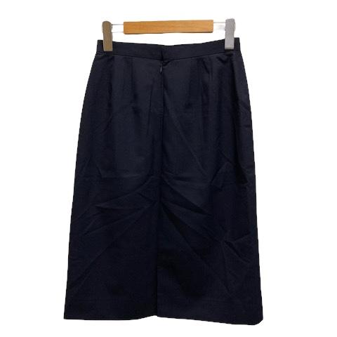 バーバリーズ Burberrys スカート 台形 ウール 無地 裏地 膝丈 9AR 紺