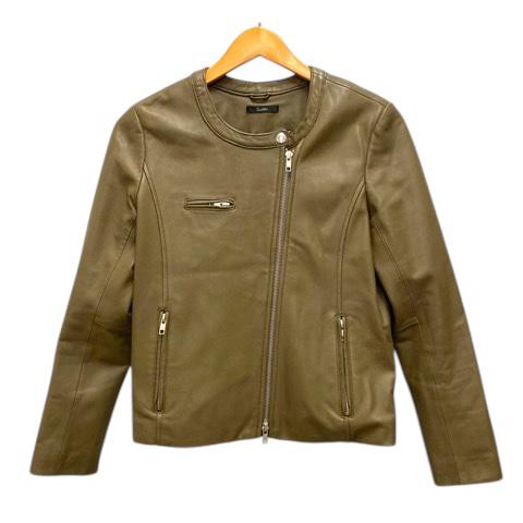 【アーバンリサーチ】山羊革 本革ゴートレザーライダースジャケット リブ切替 茶M URBAN RESEARCH】ゴートレザーライダースジャケット リブ切替 茶M