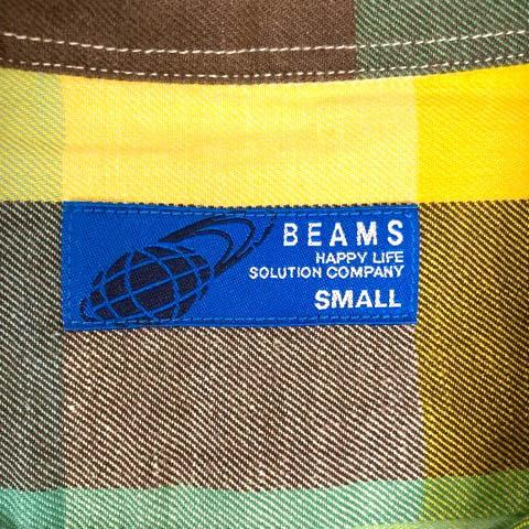 BEAMS ビームス シャツ カジュアルシャツ リネン混 チェック柄