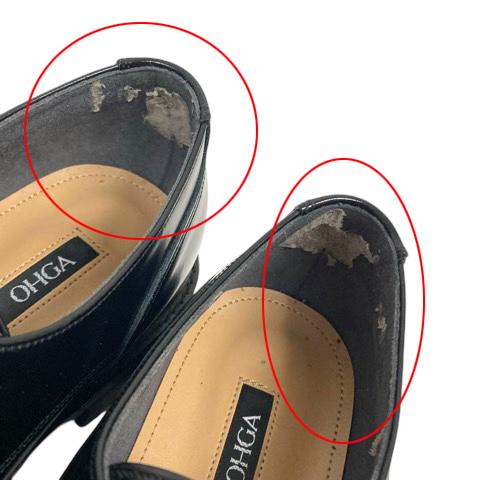 オーガ OHGA ローファー シューズ レースアップ 24 黒 ブラック