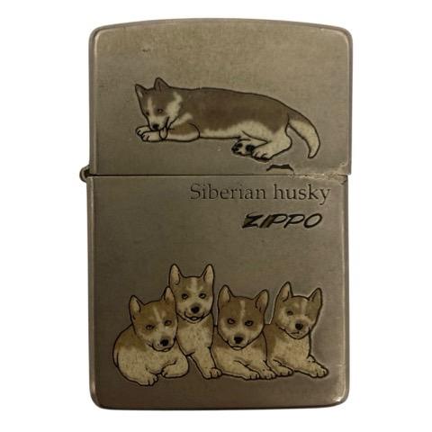 ジッポー ZIPPO 1995年製 オイルライター シベリアンハスキー 空回り 