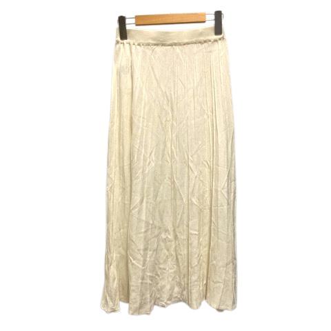 ベイジ BEIGE, スカート フレア ストレッチ ロング丈 2 白