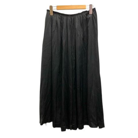 【中古】コムデギャルソン COMME des GARCONS 05AW スカート フレア ギャザー シルク 光沢 ミモレ丈 M 黒 ブラック レディース コムデギャルソン COMME des GARCONS 05AW スカート フレア ギャザー