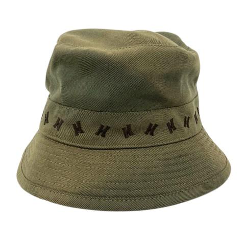 HERMES（エルメス） バケットハット 帽子 Hロゴ ライン 刺繍 59 緑