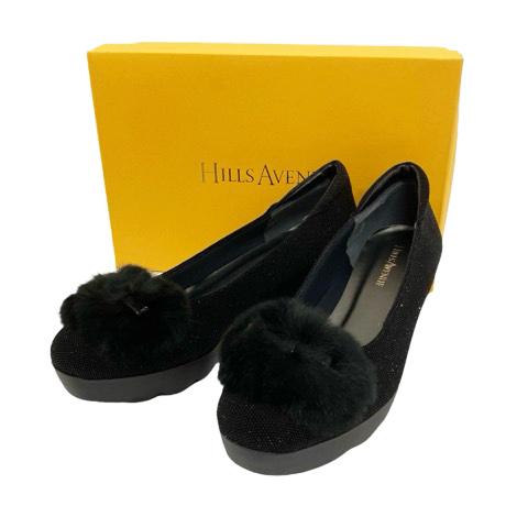 【未使用品】HILLS AVENUEウェッジソールパンプス ブラック23.5cm ヒルズ アヴェニュー Hills Avenue パンプス ウェッジソール 靴