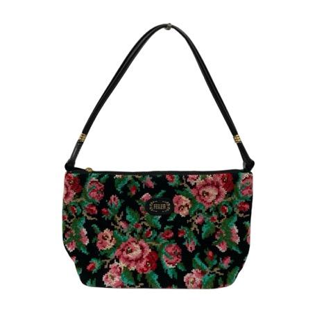 フェイラー新品 赤 ショルダーバッグ 花柄刺繍