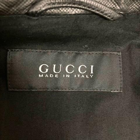 ☆GUCCI☆グッチ　レザージャケット　表記46（M相当）　真贋鑑定済み正規品 GUCCI（グッチ） レザージャケット 革ジャン ブルゾン シングル 長袖