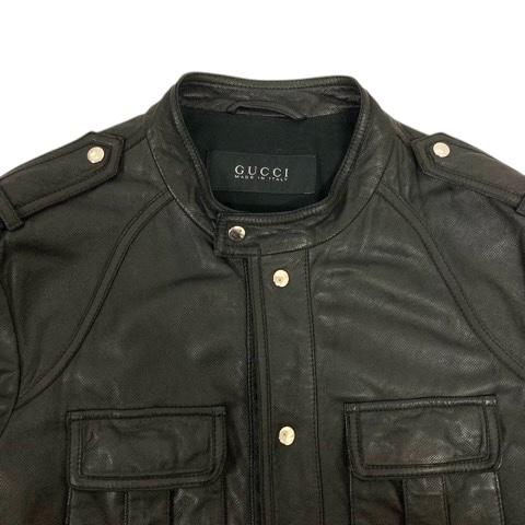 GUCCI（グッチ） レザージャケット 革ジャン ブルゾン シングル 長袖