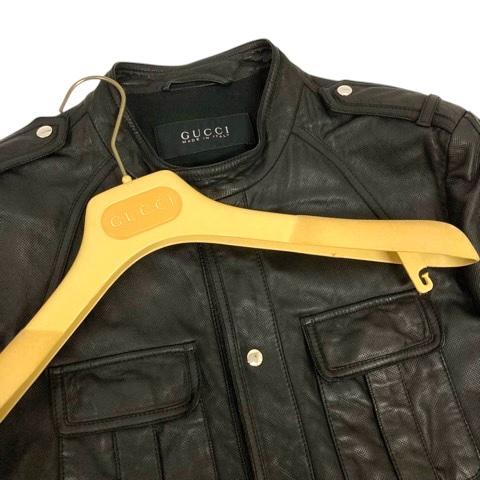 GUCCI（グッチ） レザージャケット 革ジャン ブルゾン シングル 長袖