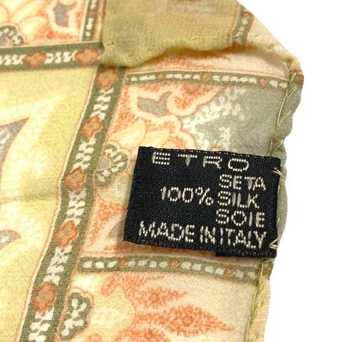 ETRO エトロ ペイズリー柄 総柄 シルクスカーフ ETRO エトロ ストール スカーフ 薄手 絹 シルク ペイズリー柄 総