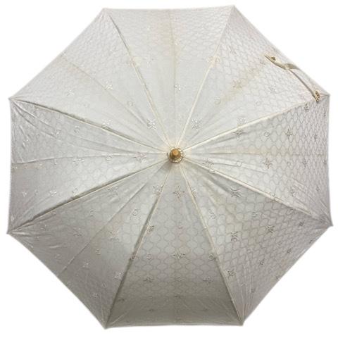 セリーヌ CELINE 日傘 長傘 アンブレラ 日傘 マカダム柄 総柄 ブランドロゴ ゴールド金具 ベージュ  レディース | CELINE