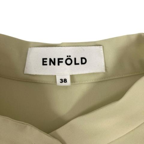 【中古】エンフォルド ENFOLD シャツ 24SS WASHABLE CENTER-CREASE SHIRT 半袖 無地 300HS230-1740 38 黄 イエロー レディース エンフォルド ENFOLD シャツ 24SS WASHABLE CENTER-CREASE SHIRT 半袖