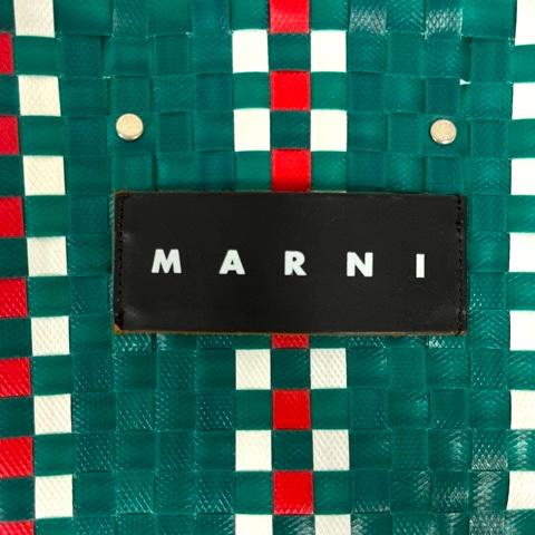 MARNI（マルニ） バスケット カゴバッグ ハンドバッグ ロゴ 緑