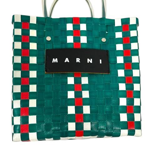MARNI（マルニ） バスケット カゴバッグ ハンドバッグ ロゴ 緑