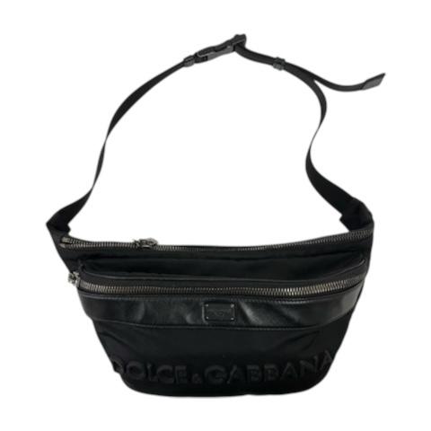 T1655 良品☆ ドルガバ ウエストポーチ レザー ブラック T1655 良品☆ ドルガバ ウエストポーチ レザー ブラック D&G