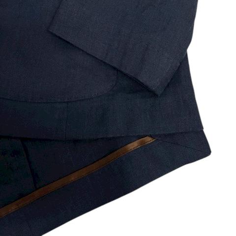 【中古】バルバ BARBA 41073 ジャケット ブレザー リネン サイドベンツ 長袖 50 紺 ネイビー メンズ バルバ BARBA 41073 ジャケット ブレザー リネン サイドベンツ 長袖 50
