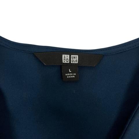 ユニクロ（UNIQLO） ロングワンピース 半袖 Vネック 無地 291-187076 L