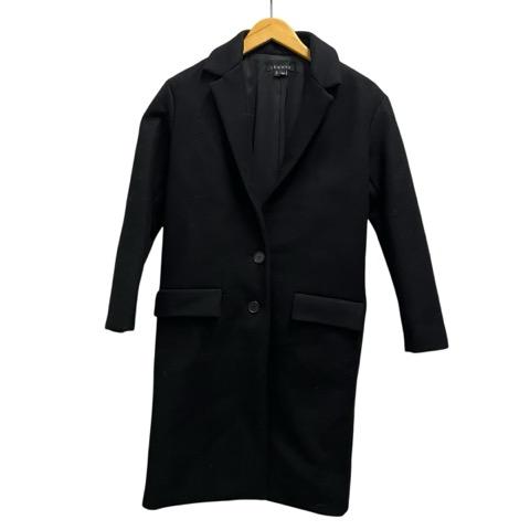 Theory セオリー チェスターコート カシミヤ混 黒 P theory（セオリー） チェスターコート 長袖 無地 ウール混 カシミヤ混