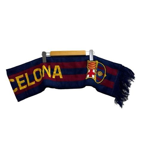 FCバルセロナ サッカー マフラー ボーダー フリンジ 青 ブルー 赤