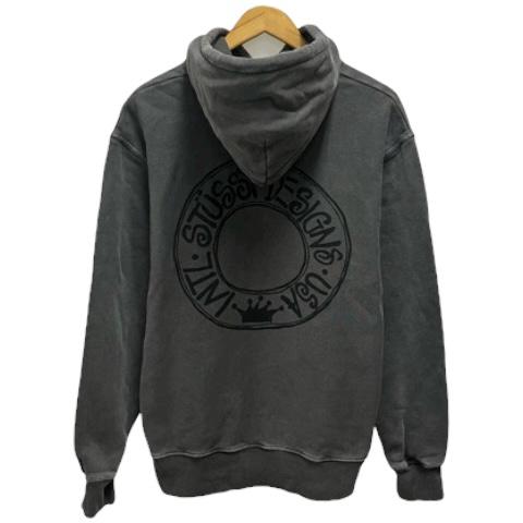 STUSSY ステューシー パーカー 長袖 フード バックプリント コットン
