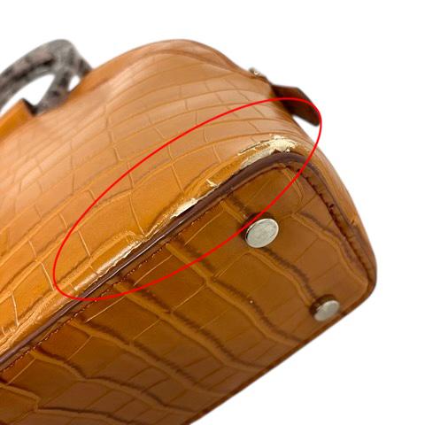 ZARA（ザラ） ハンドバッグ クロコダイル型押し フェイクレザー