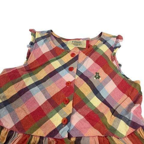 ファミリア Familiar ワンピース ノースリーブ クルーネック チェック