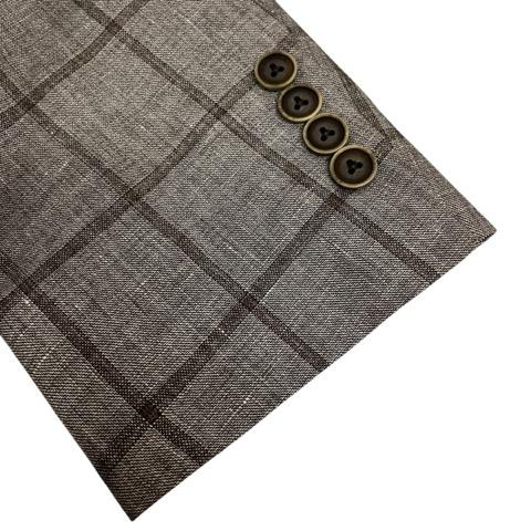 ロロピアーナ Loro Piana テーラードジャケット 長袖 チェック リネン