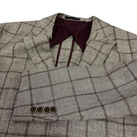 ロロピアーナ Loro Piana テーラードジャケット 長袖 チェック リネン