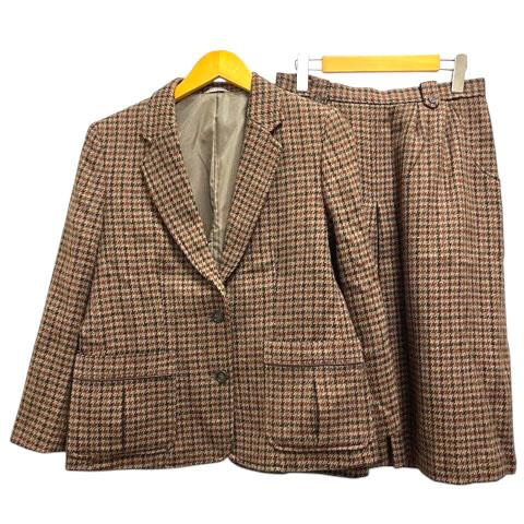 BON CHECK セットアップ ジャケット スカート ウール ミモレ丈 千鳥格