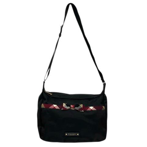 【美品】ブルーレーベルクレストブリッジ　ショルダーバッグ 黒　赤チェック ブルーレーベルクレストブリッジ ショルダーバッグ 斜め掛け 布製