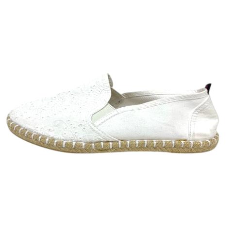 ホーキンス Hawkins スリッポン エスパドリーユ レース 刺繍 38 白 ホワイト レディース | Hawkins | 04