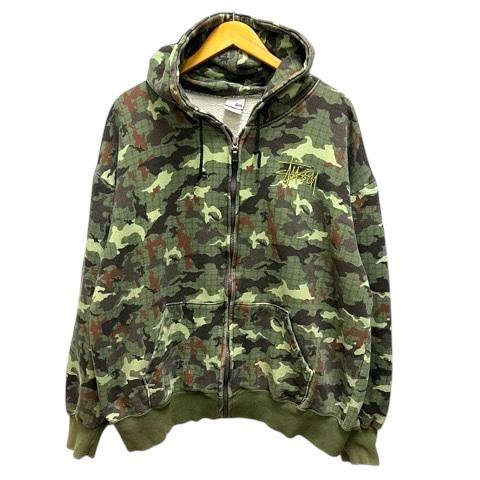 C*t様 ステューシー 迷彩柄 フルジップパーカー old stussy STUSSY（ステューシー） パーカー フーディ ジップアップ 90s 白タグ
