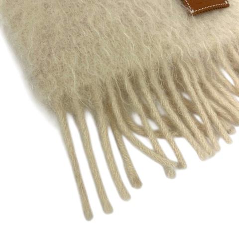 LOEWE（ロエベ） マフラー ストール モヘア混 ウール混 フリンジ ロゴ