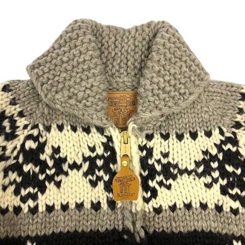 カナタ KANATA カウチンセーター ブルゾン ウール ノルディック柄 長袖