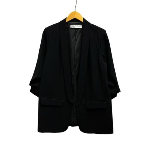 ZARA（ザラ） ジャケット 七分袖 無地 2761/040/800 L 黒 ブラック