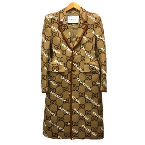 GUCCI グッチ ×Balenciaga×バレンシアガ ハッカー プロジェクト ジャンボGG コートジャケット ブラウン 676015 GUCCI（グッチ） 未使用品 ×バレンシアガ 676015 ハッカー