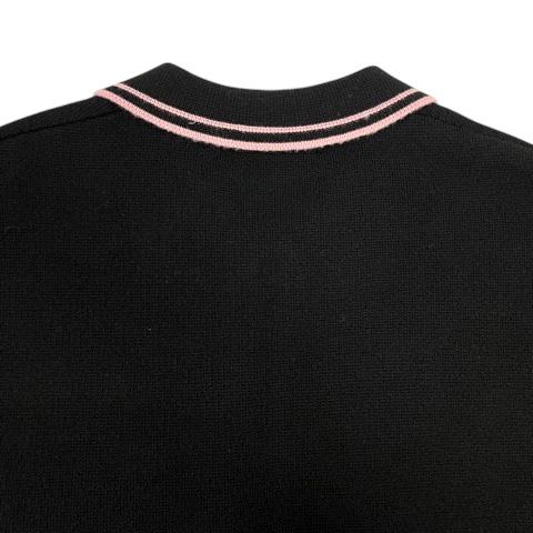 【美品/L】Supreme 25FW ジップアップ ポロ セーター 黒 Supreme Small Box Polo Sweater (25FW) 