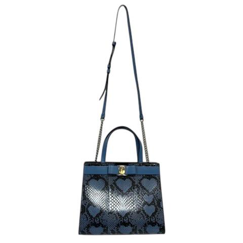 サルヴァトーレフェラガモ Salvatore Ferragamo ショルダーバッグ ハンドバッグ パイソン リボン シルバー 青 ブルー 水色 レディース_7