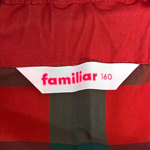 ファミリア Familiar スカート フレア ギャザー チェック柄 ひざ丈 160