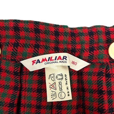 新品未使用 familiar ファミリア プリーツ フレア スカート 160 ファミリア Familiar スカート フレア プリーツ ウール混 チェック柄